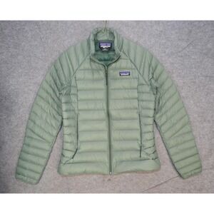 Patagonia Down Sweater Jacket Womens M Green Full Zip Puffer Lightweight 84684